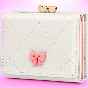 NEW Wallet Women, Cute Small Coquette Bow Trifold Wallet